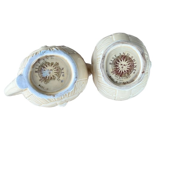 VTG Shafford Celestial Rise and Shine Sun Cream and Sugar Set Yellow Taiwan GUC - Picture 12 of 16